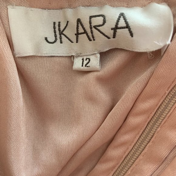 NWT JKara Pink Embellished Cap Sleeve Full Length Formal Dress 12 - Picture 5 of 6